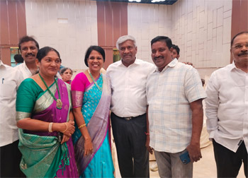 Shri Komati Jayaram, along with other distinguished dignitaries, attended the engagement ceremony of the son of TDP official spokesperson Shri Appasani Rajesh and blessed the bride and groom.
