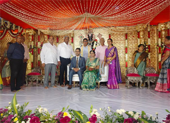 Shri Komati Jayaram Garu attended the engagement ceremony of IG Shri Ambedkar's (IG, Stamps and Registarations) daughter, held at CK Convention, Mangalagiri on 27th Aug 2026